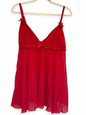 cinema etoile Seductivewear Red lingerie slip dress with bow details Size: XL